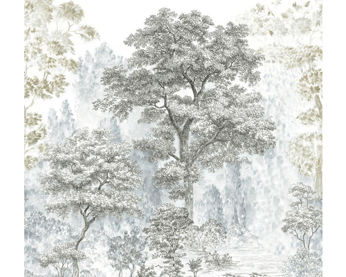 Papier peint panoramique intissé IF2-015 Rising Roots 2 pces 200 x 250 cm Papier peint avec motif de forêt et motif d''arbres