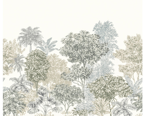 Papier peint panoramique intissé IF3-041 Painted Palms 3 pces 300 x 250 cm