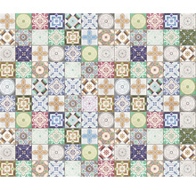 Motif de carreaux avec divers motifs géométriques et floraux