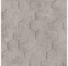 Papier peint aspect béton avec motif hexagonal