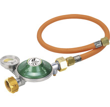 Propangasdruckregler mit Manometer und Gasschlauch