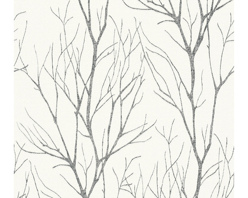 Papier peint intissé 37260-4 Attractive 2 branches blanc-noir brillant Papier peint intissé 37260-4 Attractive 2 branches blanc-noir brillant