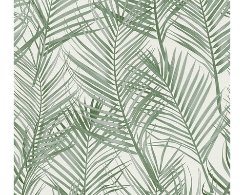 Papier peint intissé 39038-1 Attractive 2 feuilles de palmier vert-blanc Papier peint intissé 39038-1 Attractive 2 feuilles de palmier vert-blanc