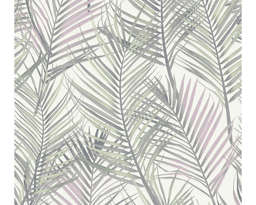 Papier peint intissé 39038-2 Attractive 2 feuilles de palmier vert-rose