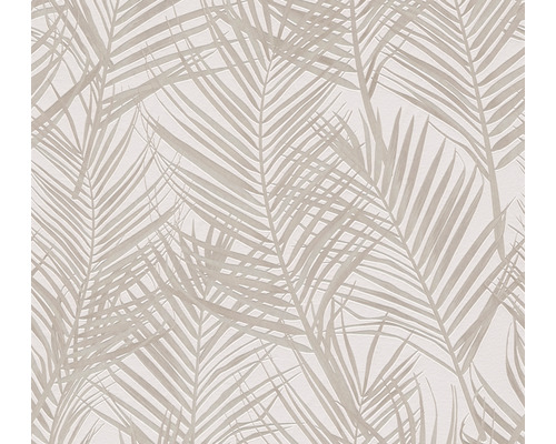 Papier peint intissé 39038-3 Attractive 2 feuilles de palmier blanc-crème