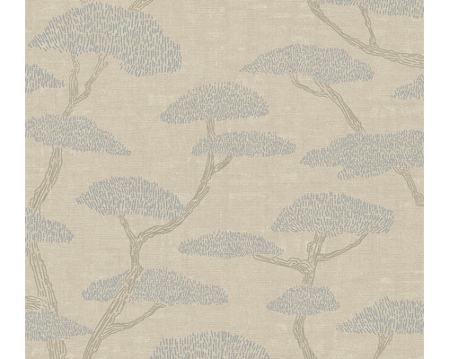 Papier peint intissé 38741-1 Nara arbres bonsaï beige bleu