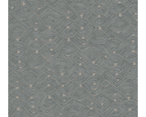 Papier peint intissé 38742-1 Nara Ethno motif de vagues bleu