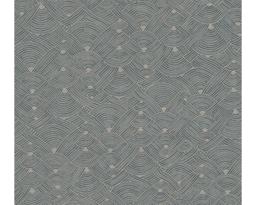 Papier peint intissé 38742-1 Nara Ethno motif de vagues bleu Papier peint à motif de vagues