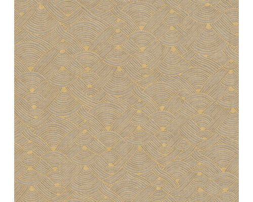 Papier peint intissé 38742-2 Nara Ethno motif de vagues jaune