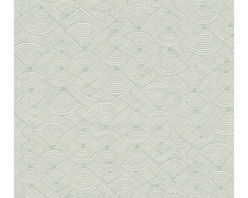 Papier peint intissé 38742-3 Nara Ethno motif de vagues vert