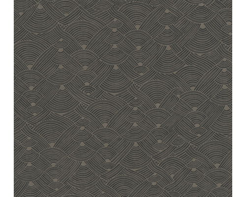 Papier peint intissé 38742-6 Nara Ethno motif de vagues noir