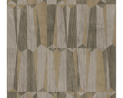 Papier peint intissé 38743-3 Nara aspect bois gris marron