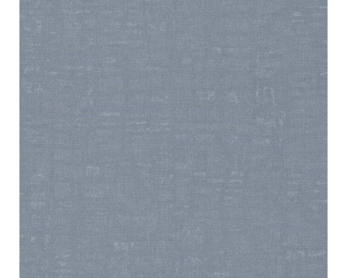 Papier peint intissé 38745-7 Nara uni aspect lin bleu Papier peint structuré bleu