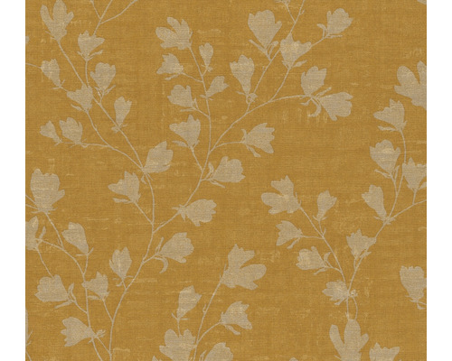 Papier peint intissé 38747-1 Nara rameau de feuilles jaune or