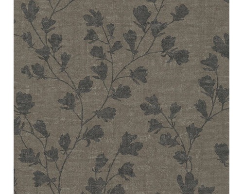 Papier peint intissé 38747-2 Nara rameau de feuilles gris noir