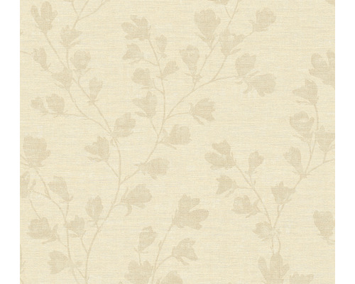 Vliestapete 38747-5 Nara Blätterranke beige Tapete mit Blütenmuster