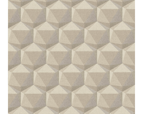 Papier peint intissé 38748-5 Nara géométrique gris beige