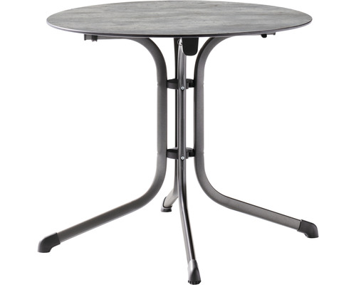 Table pliante Sieger Ø 85 cm h 73 cm métal ronde gris fer anthracite