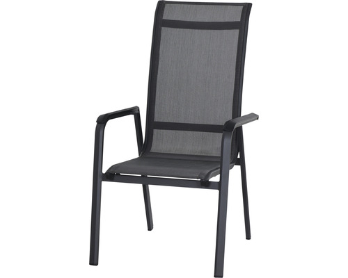 Fauteuil empilable Siena Garden 62,5 x 73 x 111 cm aluminium plastique noir