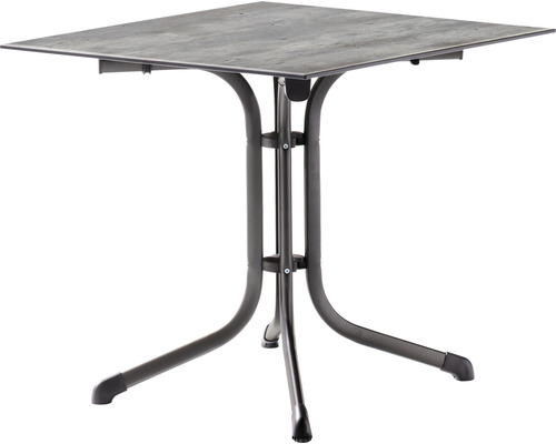 Table pliante Sieger 80 x 80 x 73 cm métal carrée gris anthracite