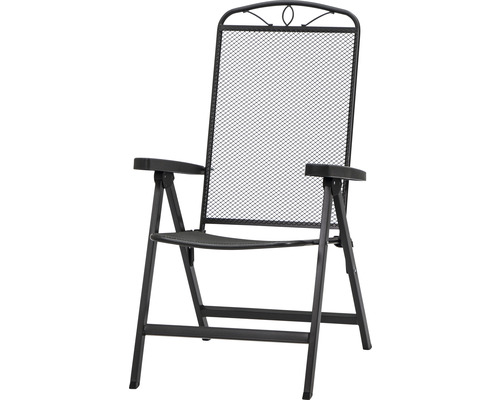 Fauteuil pliant Siena Garden 65 x 60 x 103 cm acier anthracite