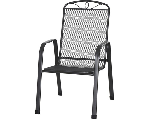 Fauteuil empilable Siena Garden 57 x 75 x 94 cm acier anthracite