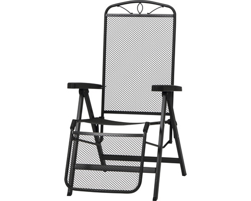 Fauteuil relax Siena Garden 69 x 60 x 103 cm acier anthracite