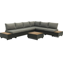 Graue Eckloungegruppe mit Couchtisch für den Aussenbereich
