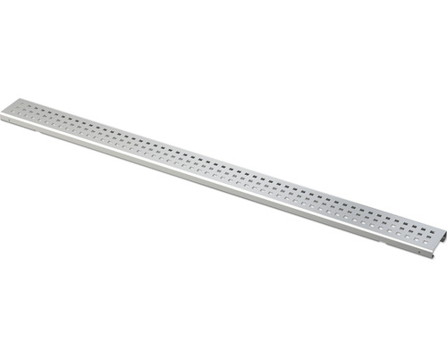 Grille Alcadrain pour caniveau de drainage de façades et de terrasses MW 8/8 acier inoxydable 998x75x20 mm