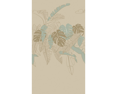 Papier peint panoramique intissé 38910-2 House of Turnowsky feuilles de palmier beige vert 3 pces 159 x 280 cm