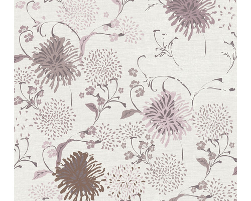 Papier peint intissé 38900-1 House of Turnowsky fleurs de pissenlit blanc violet