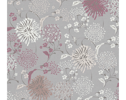 Papier peint intissé 38900-2 House of Turnowsky fleurs de pissenlit gris rouge