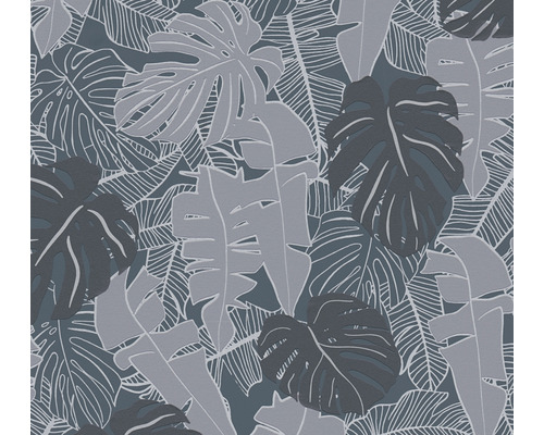 Papier peint intissé 38905-2 House of Turnowsky feuilles de palmier gris argent