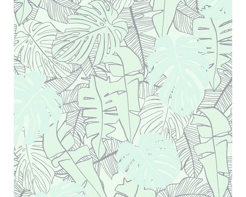 Papier peint intissé 38905-4 House of Turnowsky feuilles de palmier turquoise argent Papier peint intissé 38905-4 House of Turnowsky feuilles de palmier turquoise argent
