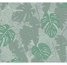 Papier peint avec motif de feuilles de Monstera et de bananier