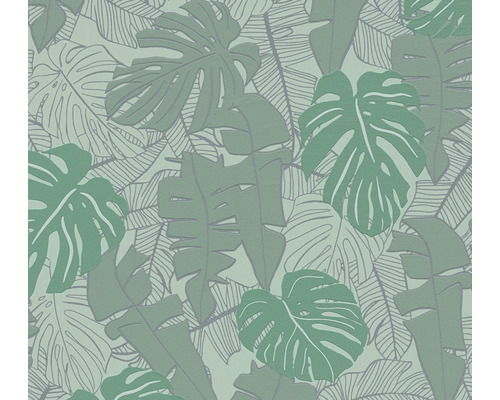 Papier peint intissé 38905-5 House of Turnowsky feuilles de palmier vert argent Papier peint intissé 38905-5 House of Turnowsky feuilles de palmier vert argent
