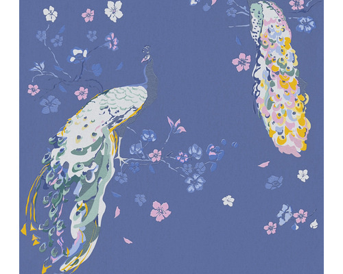 Papier peint intissé 38906-3 House of Turnowsky paon fleurs bleu rose Papier peint intissé 38906-3 House of Turnowsky paon fleurs bleu rose
