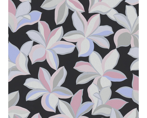 Papier peint intissé 38908-1 House of Turnowsky fleurs rétro noir Papier peint avec motif floral sur fond foncé