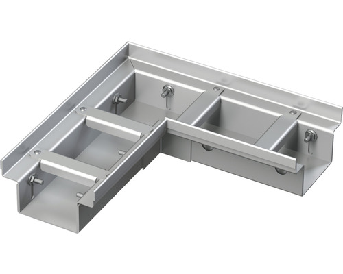 Alcadrain Eckige Entwässerungsrinne für Fassaden-und Terrassenentwässerung Edelstahl verstellbar 254,5 x 109 x 60/80 mm