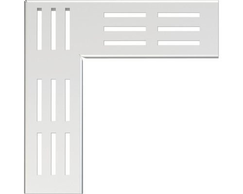 Grille d'angle Alcadrain pour caniveau de drainage de façades et de terrasses MW 54/6 acier inoxydable 249x75x20 mm