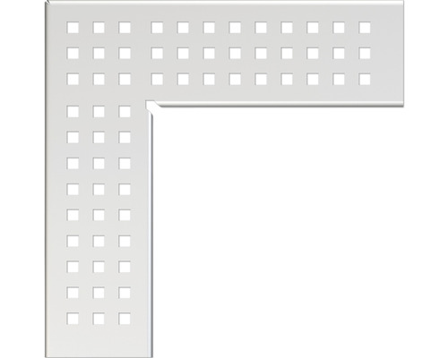 Grille d'angle Alcadrain pour caniveau de drainage de façades et de terrasses MW 8/8 acier inoxydable 249x75x20 mm