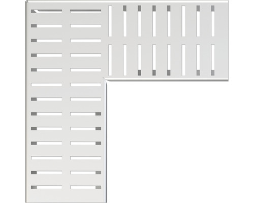 Grille d'angle Alcadrain pour caniveau de drainage de façades et de terrasses MW 4/38 acier inoxydable 249x100x20 mm