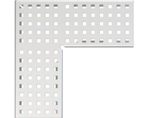 Grille d'angle Alcadrain pour caniveau de drainage de façades et de terrasses épaisseur du mur 8/8 acier inoxydable 249 x 100 x 20 mm