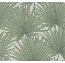 Papier peint intissé 39090-1 Antigua feuilles de palmier vert blanc