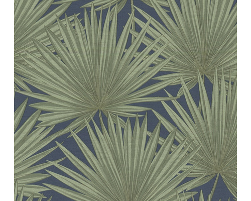 Papier peint intissé 39090-5 Antigua feuilles de palmier vert bleu