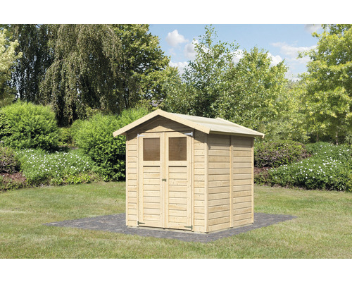 Holzgartenhaus mit Doppeltür im Garten