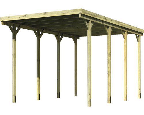 Carport en bois avec toit plat