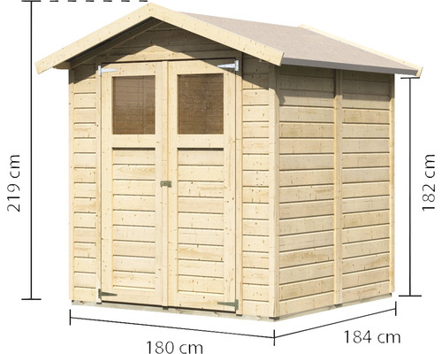 Gartenschuppen aus Holz mit Abmessungen