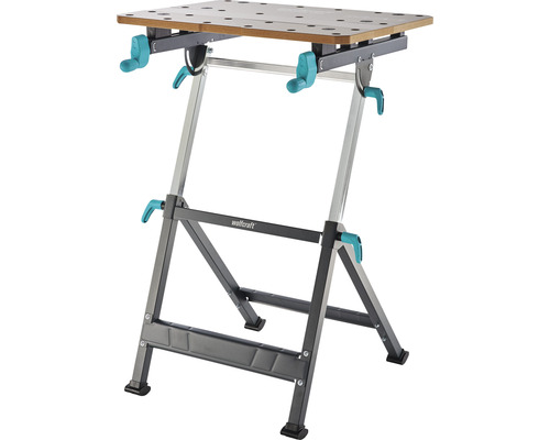 Wolfcraft Werkbank mit Holzplatte und Metallgestell