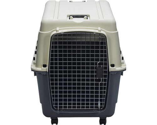 Cage de transport pour animaux avec porte grillagée et roulettes